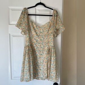 Lush Marigold Floral Dress